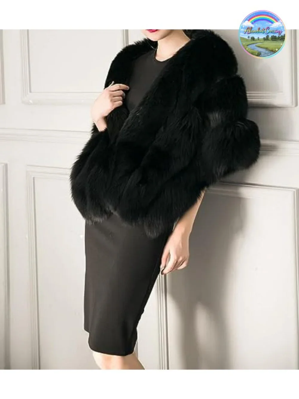 Luxury Faux Fur Shawl Cloak Cape Winter Wrap Party Bridal